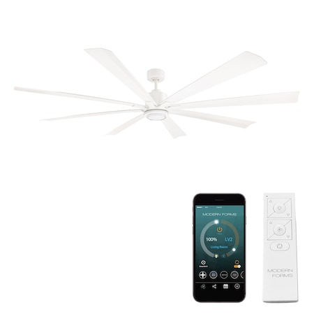 Modern Forms Fans Size Matters Indoor or Outdoor Smart Ceiling Fan 2700-3000-4000-5000K LED in Matte White FR-W2403-84L-MW
